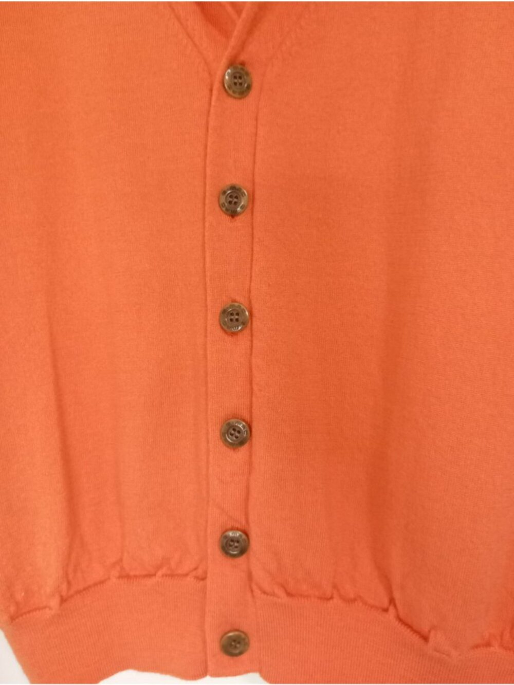 G-Mac By Kartel Cardigan Orange 100% Merino Wool Button-Up Sweater Size M - Picture 5 of 10